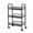 Black, variant on Yucurem 3-Tier Metal Rolling Storage Cart Shelves, Utility Cart Organizer Cart with 4 Hook & 2 Hanging Buckets, Movable Storage Organizer for Kitchen, Office & Home (White)
