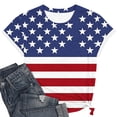 thumbnail image 4 of Qingpeng 4th of July Patriotic T Shirts for Women Summer Star Print Shirts Women's Independence Day Short Sleeve Casual Tee Tops, 4 of 5