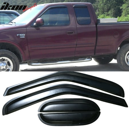 Compatible With 97 03 Ford F150 F250 Extended Cab Acrylic Window Visors 4pc Set