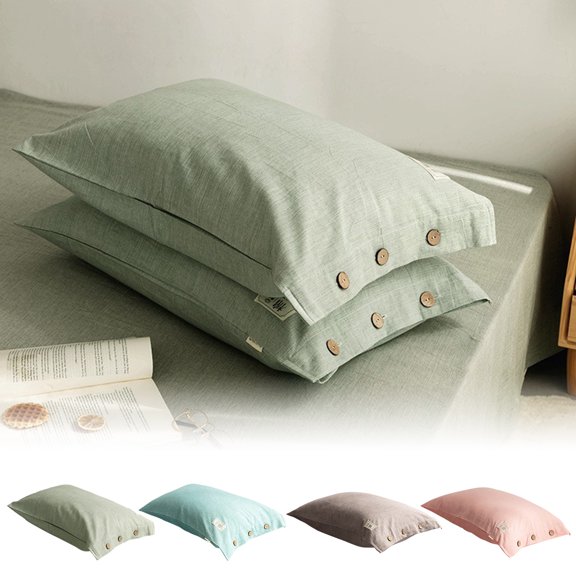 Linen Style Pillow Cases Pillow Protectors Long Staple Woven Pillow Cases for Softness and Durability with Zipper Closure for Bedroom and Guest Room Decor Topliu