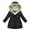 Black, variant on Rovga Winter Coat For Girls Toddler Baby Kids Thick Warm Parkas Hooded Windproof Coat Outwear Jacket 2-3 Years