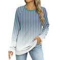 thumbnail image 5 of kytmyeq Women's Sweatshirts Prints Trendy Crewneck Long Sleeve Shirts Color Block Pullover Tops Comfy, 5 of 6