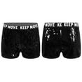 thumbnail image 5 of Aislor Girls Dance Shorts Girls Sparkle Ballet Gymnastics Athletic Bottoms Dancewear Black 10, 5 of 7