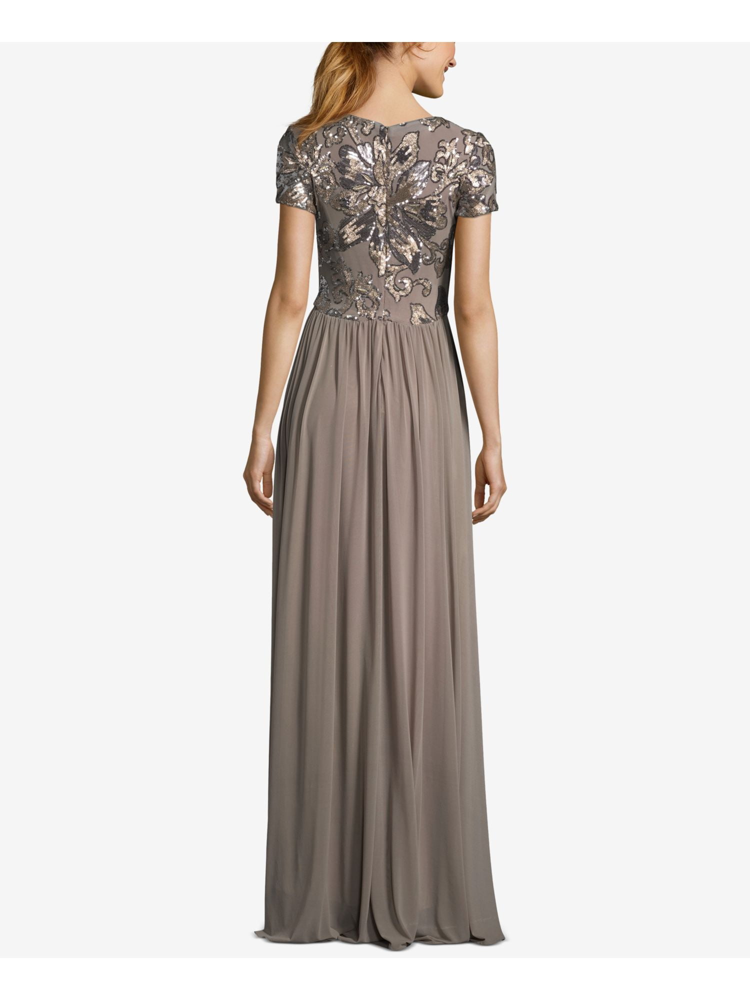 Betsy & adam shop sequined chiffon gown