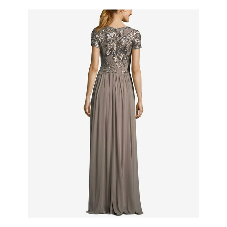 Betsy & adam sequined chiffon gown sale
