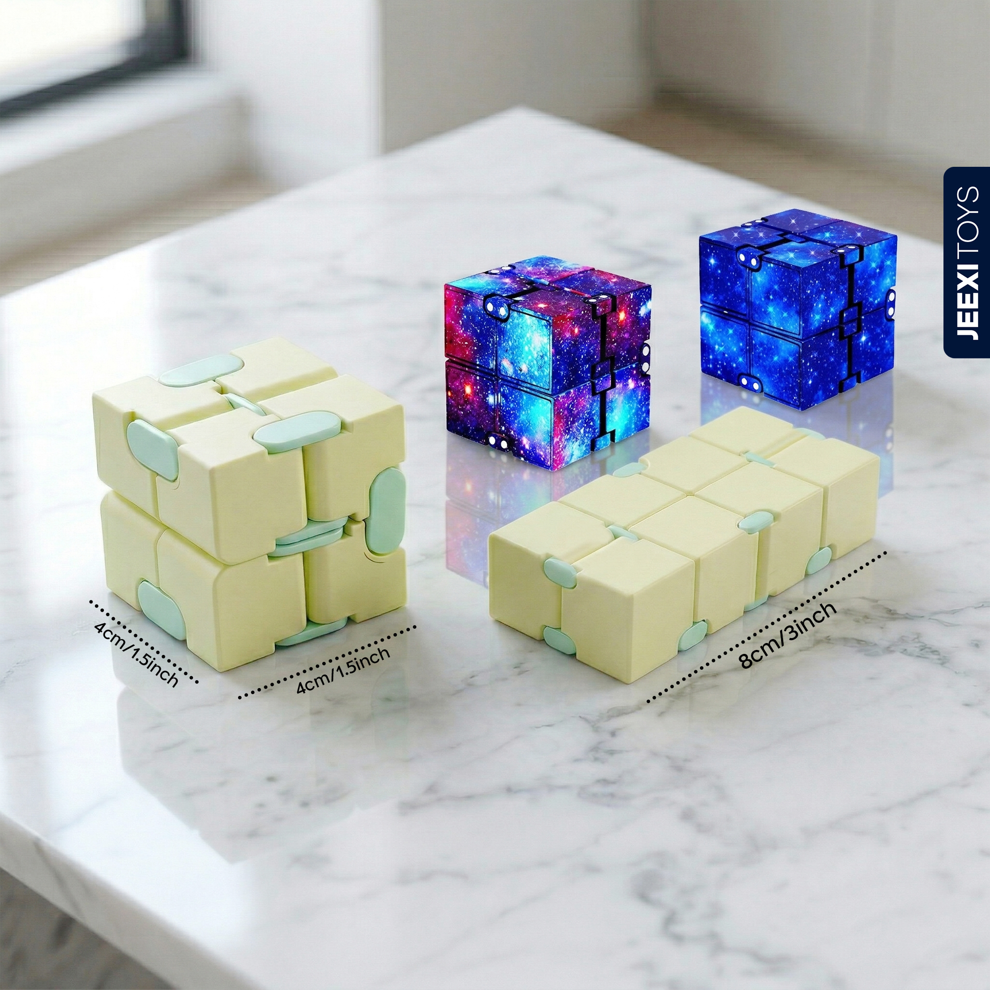 JEEXI Infinity Cube 3 Pack Stress Relief Fidget photo 6