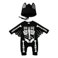 thumbnail image 4 of Uccdo My First Halloween Outfits Newborn Baby Boy Girl Bat Skeleton Print Bodysuit Infants Hoodie Romper Jumpsuit, 4 of 8