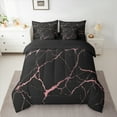 thumbnail image 3 of Manfei Aesthetic Marble 7-Piece Bedding Comforter Set,Modern Fluid Art King Bedding Sets,Pink Black Bed Sheets For Adult,Breathable Bedroom Decor Reversible, 3 of 9