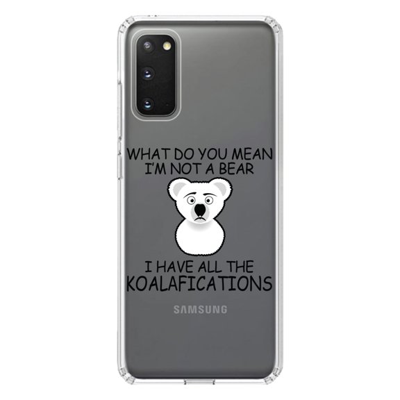 DistinctInk Clear Shockproof Hybrid Case for Galaxy S20 ULTRA / 5G (6.9" Screen) - TPU Bumper Acrylic Back Tempered Glass Screen Protector - Not a Bear? I have the Koala-fications