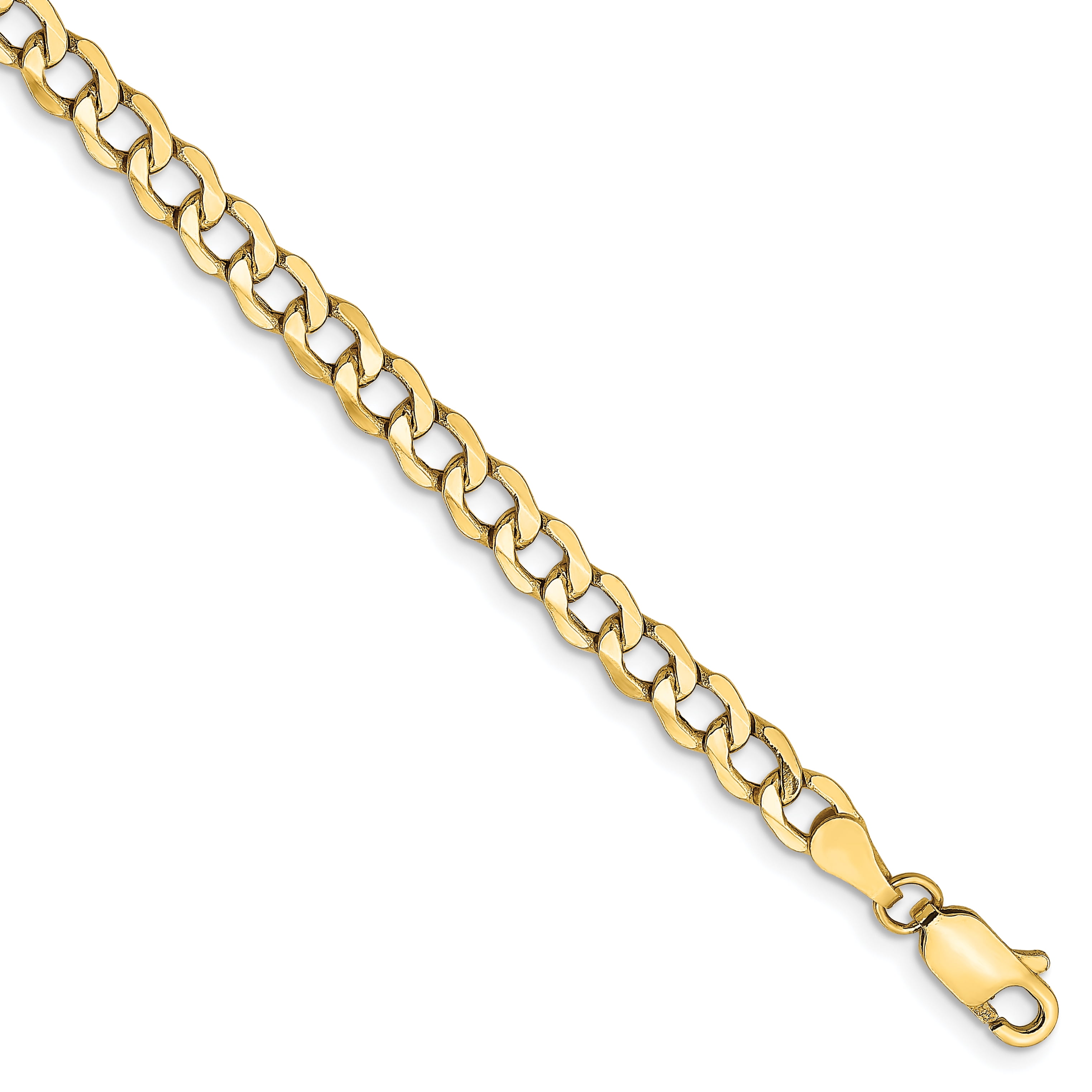 14k WG 4.3mm Semi-Solid Curb Link Chain 14k WG 4.3mm Semi-Solid Curb Link Chain