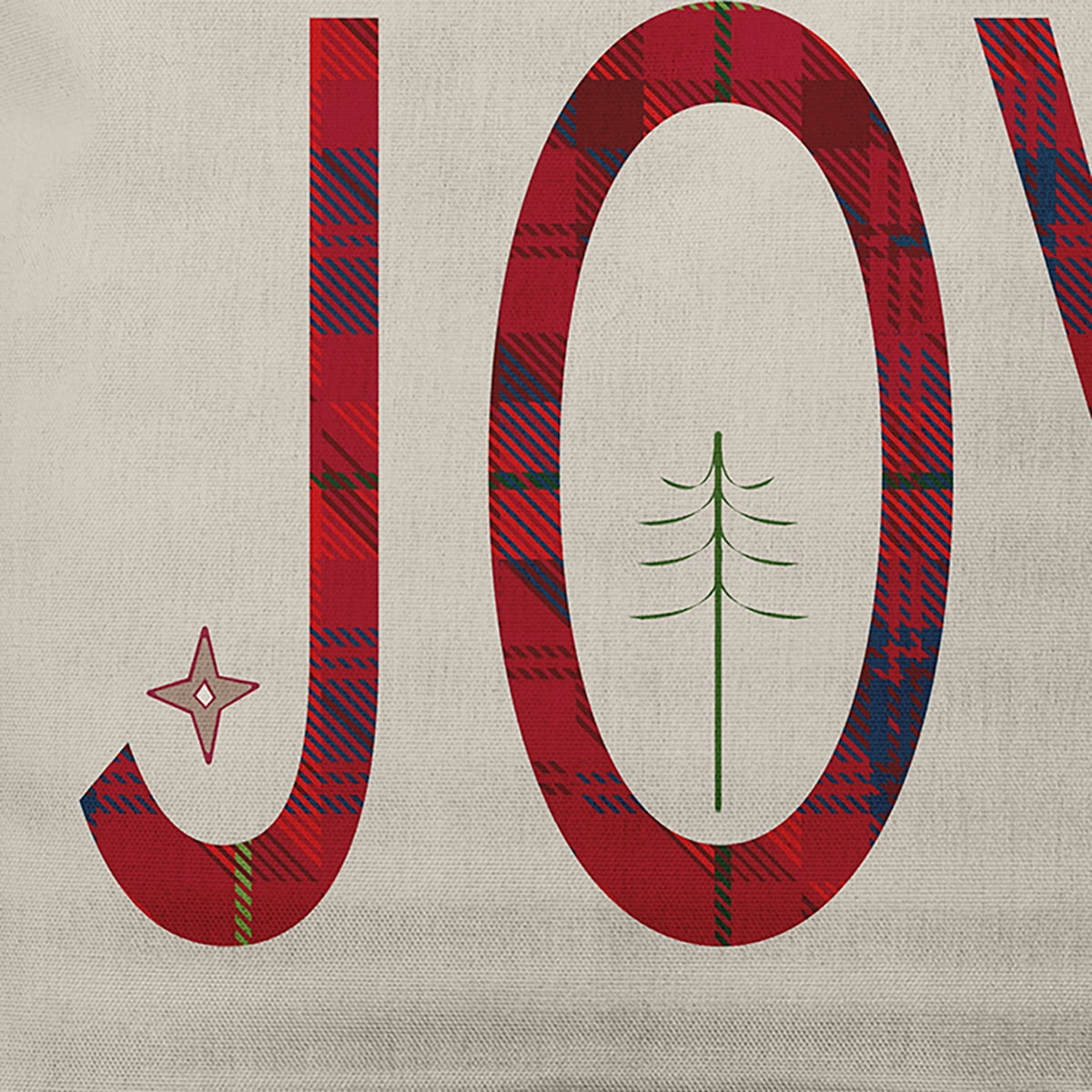 Simply Daisy Merry Red Colored Joy Filled Season Christmas Soft Spun Polyester Indoor/Outdoor Throw Pillow, 14" x 20"