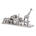 thumbnail image 2 of Deco 79 Polystone Safari Animals Sculpture 27"" X 6"" X 13"" Silver, 2 of 5