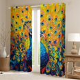 thumbnail image 2 of Manfei Kawaii Cartoon Peacock Black Out Curtains, Modern Animal Art Curtains Pack of 2 (42x63 Each), Teen Kid Child Adult Bedroom Curtains, Curtains Blackout Home Decor, 2 of 6
