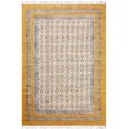 thumbnail image 1 of Casavani Handmade Cotton Dhurrie Living Room, Dining Room Rug Outdoor Patio Rug, Yellow 4x12 feet, 1 of 6