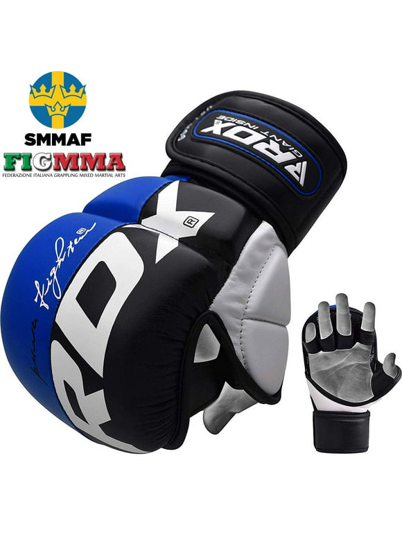 RDX Martial Arts T6 Grappling Gloves, Blue, X-Large
