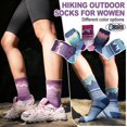 thumbnail image 4 of Calcetines de senderismo de lana merino Sandsuced para mujer, 5 pares, 4 of 6