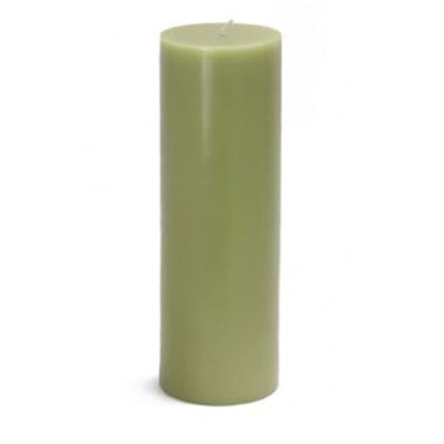 CPZ-100-12 Bougies Piliers Vert Sauge 3 x 9 Po -12 Pcs-Case - en Vrac