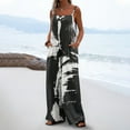 thumbnail image 2 of BiZtdJrK Prime Sales, One Piece Jumpsuits for Women 2025 Summer Beach Vacation Outfits Fashion Floral Print Overalls Loose Dressy Wide Leg Rompers with Pockets Black S, 2 of 7