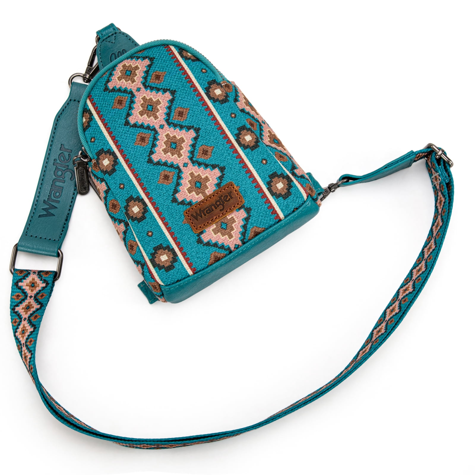 Wrangler Crossbody Sling Bags for Women Cross Body Purse with Detachable Strap, Drak Turquoise