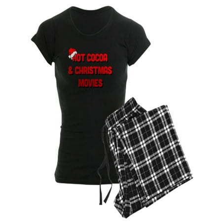 

CafePress - Hot Cocoa & Christmas Movies - Women s Dark Pajamas