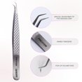 thumbnail image 2 of Curacoro Lash Tweezer - Professional & Precision Fiber Tip Grip Lash Tweezers for Eyelash Extensions, Multi Shapes & Purposes Tweezers for Volume, Isolation & Classic Lashes (Silver, Pinch'em), 2 of 8