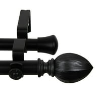 Contemporary Home Living 90-Inch Silver Solid Traditional Double Curtain Rod Home Decor