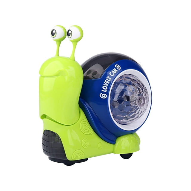 Walking Musical Snail Toy, 360° Rotating Light-Up Crawling Insect for Babies and Pretend Play