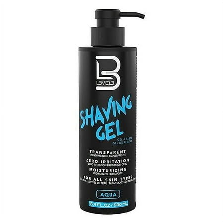 Level 3 Transparent Shaving Gel, Aqua, 16.9 oz Pack of 2
