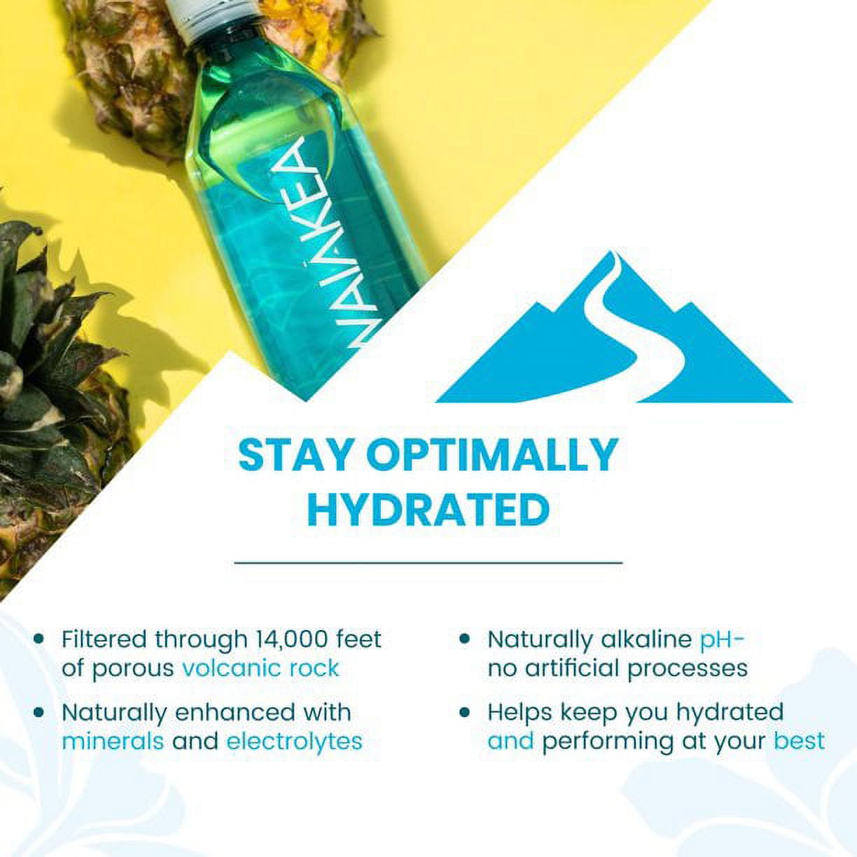 Waiakea Bottled Water, Hawaiian Volcanic Alkaline Water, 500ml (16.9 oz) Bottles, 6 Pack