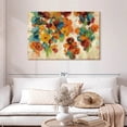 thumbnail image 2 of Elephant Stock Spice And Turquoise Florals Wall Art - Horizontal Canvas Wall Art - Living Room Wall Decor - Abstract Canvas - Orange And Red Decor By Silvia Vassileva - 45" x 30", 2 of 8