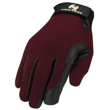 SIZE 06 HERITAGE PERFORMANCE SUPERIOR FIT COMFORT HORSE RIDING GLOVE PLUM