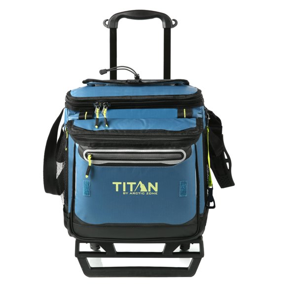 Nevera con Ruedas Titan Deep Freeze para 60 Latas Plegable Azul
