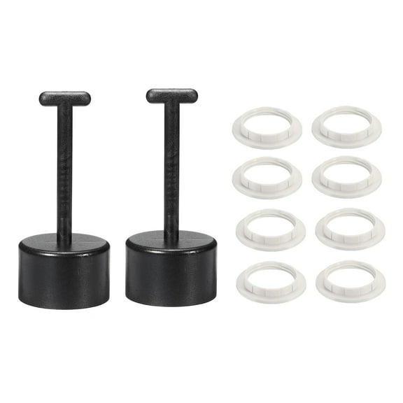Uxcell E26/E27 Socket Ring Removal Tool T Type with Lamp Shade Socket Rings White 10 Pack