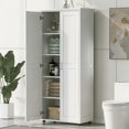 thumbnail image 2 of Furvclv Tall Bathroom Storage Cabinets, Freestanding Floor Cabinet With 2 Doors, Adjustable Shelves, 5 Internal Compartments Kitchen Pantry For Laundry Or Utility Room, 2 of 9