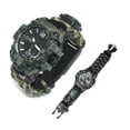 thumbnail image 2 of Reloj digital de escalada para hombre, relojes deportivos impermeables para exteriores, relojes de pulsera electrónicos con brújula y banda de paracord, 2 of 9