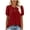 Red, variant on ctdiral Plus Size Pleated Shirts for Women Puff Sleeve Button Crewneck Blouses Fashion Solid Color Tees Summer Vacation Tops Red XXXXXL