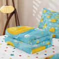 thumbnail image 5 of Erosebridal Cute Duck Bubble Print Zipper Twin Comforter Sets with Fitted Sheet and 2 Pillowcases for Girls Boys, Summer Cartoon Theme Zipper Bedding Set, Polkadot Reversible, 4 Pieces, 5 of 7