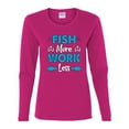 thumbnail image 2 of Wild Bobby, Fish More Work Less Pro Fishermen, Fishing, Women Graphic Long Sleeve Tee, Fuschia, Small, 2 of 4