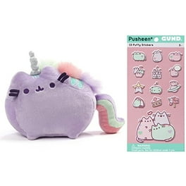 Pusheen Gund Pusheenicorn Sound Toy 7.5 inch Plush with Pastel Stickers Pink