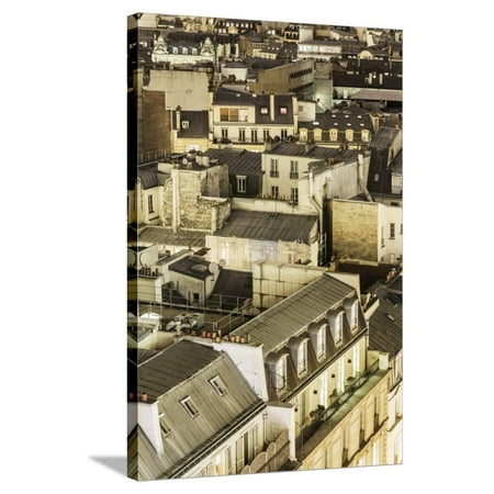 Flat Roof Terrace Typical Roofs from Galeries Lafayette Roof Terrace Stretched Canvas Print Wall Art By Massimo Borchi ()