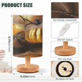 thumbnail image 3 of Golden Pumpkin and Bat Small Lamp Printed Gifts Table Lamp USB Bedside Desk Nightstand Lamp Wood Base for Bedroom Living Room Office Desk College Dorm, 3 of 7