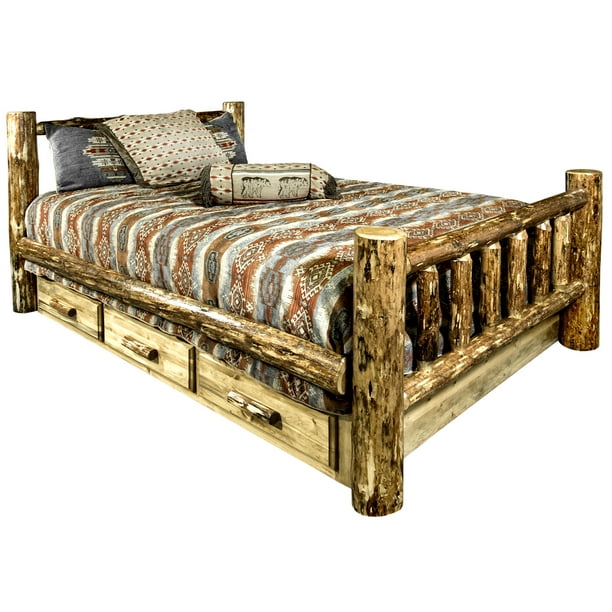 Glacier Country Collection California King Bed W Storage Com Collection California King Bed, California King Bed Frame With Shelves