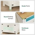 thumbnail image 6 of Farmhouse Nightstand with Charging Station and LED Lights, White Night Stand/Bedside Table with 3 Drawers, End Side Table for Bedroom Living Room, 6 of 9