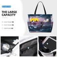 thumbnail image 3 of Xecao lighthouse Waves Torrential Rain for versatile beach bag for women includes zipper pockets and waterproof material, ideal for vacations and adventures., 3 of 7