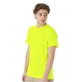 thumbnail image 3 of Hanes Men's Hi- Vis Workwear Pocket T-Shirt, Moisture-Wicking Shirt, Safety Green Tee 4 Pack, S, 3 of 5