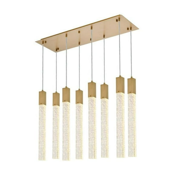 Weston 8 lights pendant in satin gold