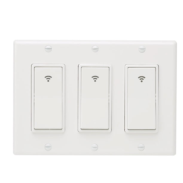 Interruptor inteligente Lámpara de luz para el hogar Control remoto Interruptor WiFi Controlador de luz montado en la pared EE. UU., 3 bandas Speravity EL002189-03B