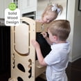 thumbnail image 6 of Little Partners Learning Tower Limited Edition Toddler Tower Step Stool Activity Center, Kids Wooden Standing Platform with Adjustable Height, Chalkboard, Safety Rails (Natural), 6 of 10