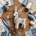 thumbnail image 5 of LOWLHOME Arctic Winter Guardians DIY Patchwork Kit, Polar Mythical Creature Stitching Assembly Bundle, Felt Animal Sewing Kit for Beginners, Craft Kit for Home Decor & Creative Gift (White Deer), 5 of 6