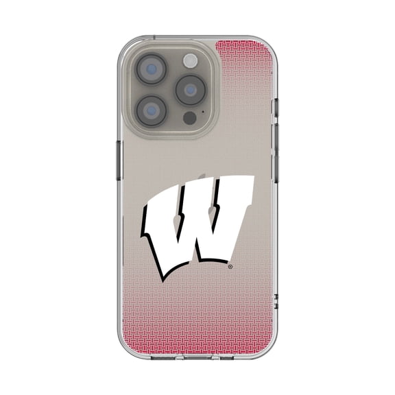 Wisconsin Badgers Linen Logo iPhone Clear Case